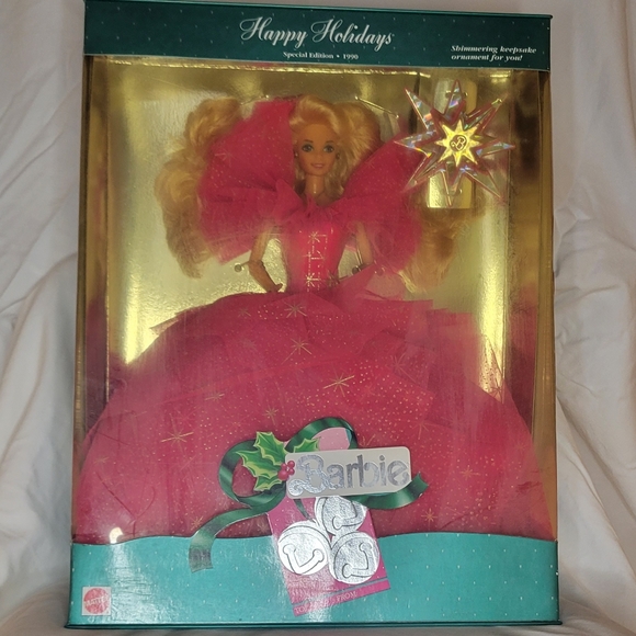 1990 Happy Holidays Barbie • Special Edition • NRFB  1990 Holiday Barbie